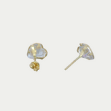 Broquel Corazon Bisel Grabado 8mm Oro 10K
