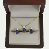 Juego Zafiro Oro 14K